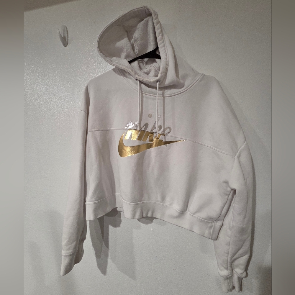 Nike Cropped Hoodie with Metallic Logo